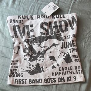 Forever 21 White Graphic Tube Top